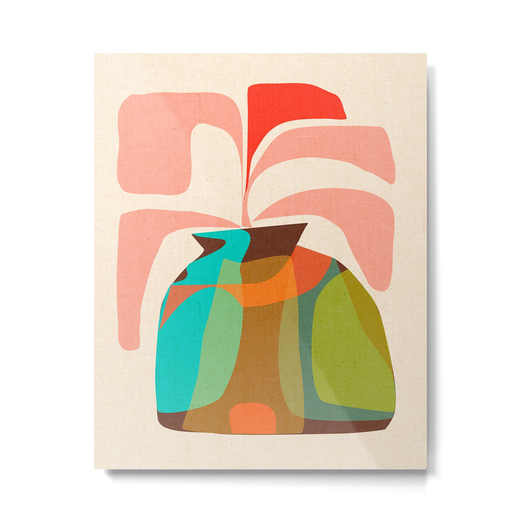 Abso 03 Colored Vase With Red Plant Metal Print Gallery Image 6