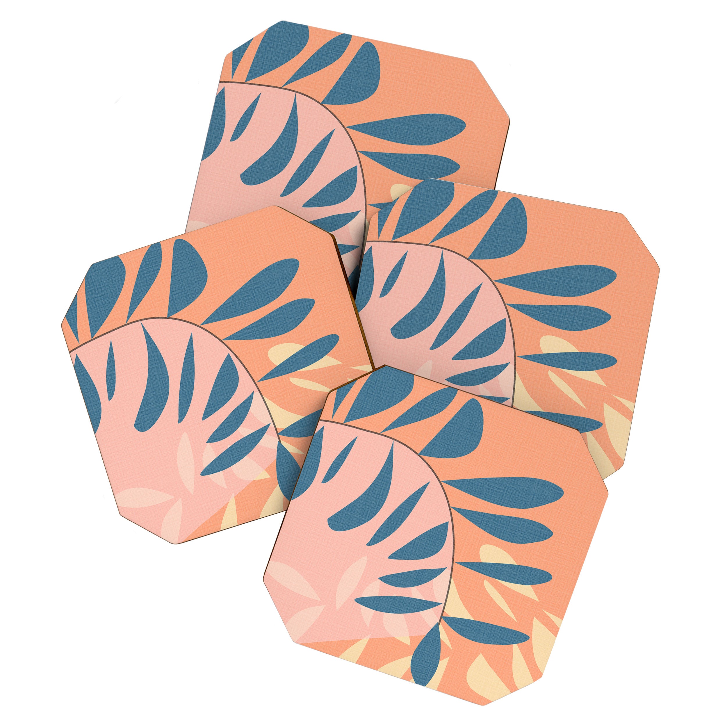 Abstract Blue Branch Coaster Gallery Image 1