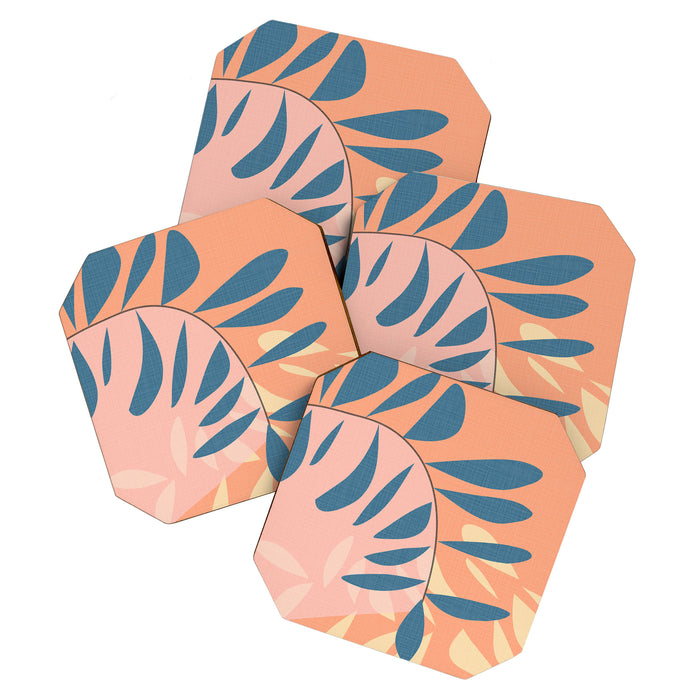 Abstract Blue Branch Coaster Gallery Image 1