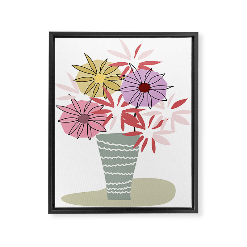 Asters Bunch Framed Canvas Print Gallery Image 8