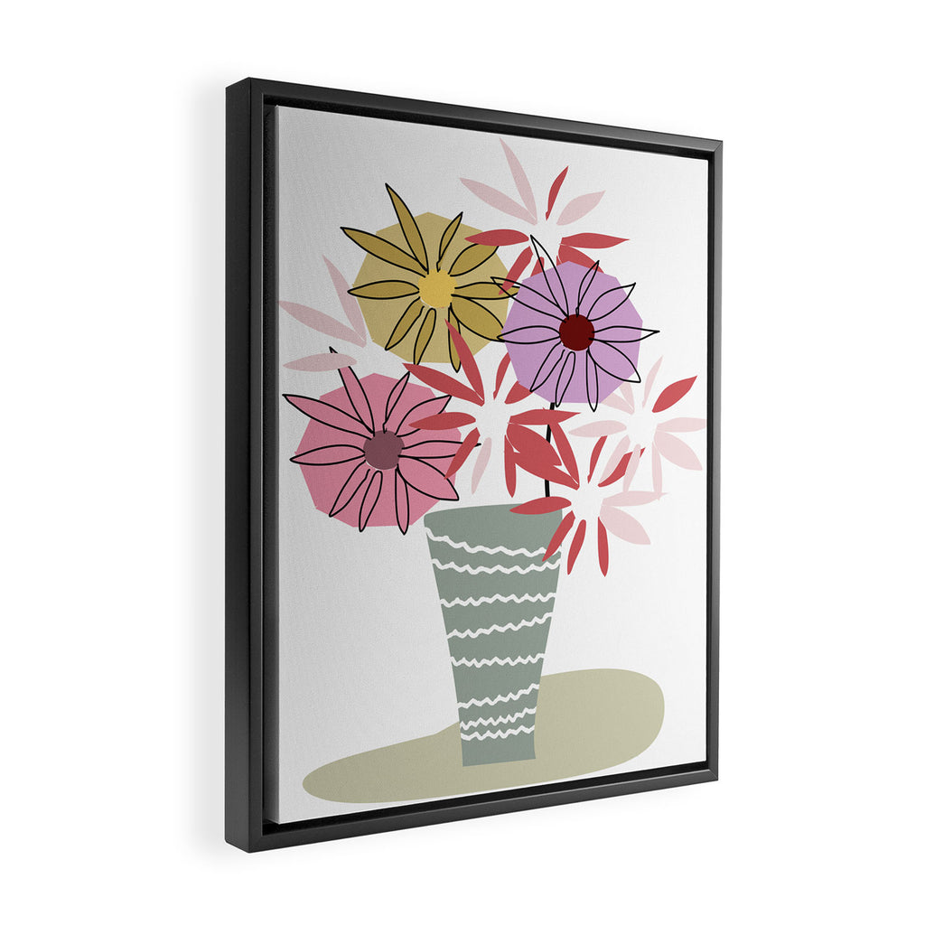 Asters Bunch Framed Canvas Print Gallery Image 2