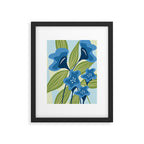 Blue Flowers and Green Leaves Framed Art Print Gallery Image 6