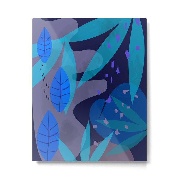 Botanika 6 Blue Metal Print Gallery Image 1