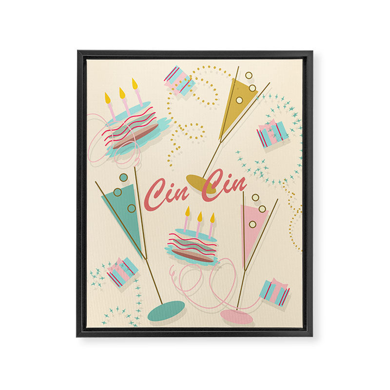 Cin Cin - Happy Party Framed Canvas Print Gallery Image 8