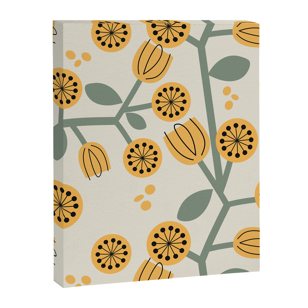 Climbing Flowers in Yellow and Green  Canvas Print Gallery Image 6