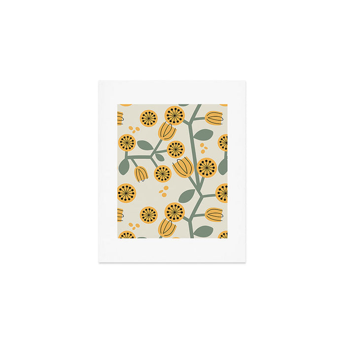 Climbing Flowers in Yellow and Green  Art Print Gallery Image 1