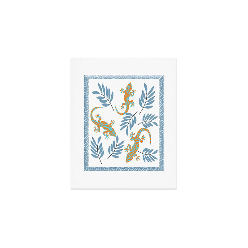 Gecko Meeting Art Print Gallery Image 1