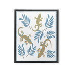 Gecko Meeting Framed Canvas Print Gallery Image 8