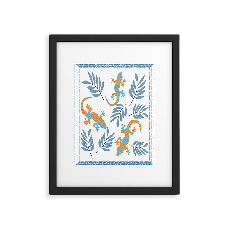 Gecko Meeting Framed Art Print Gallery Image 6