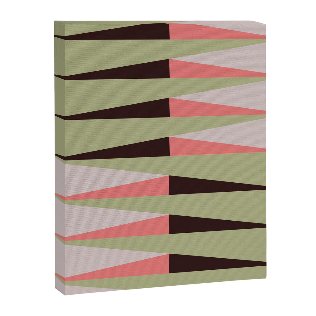 Geometric pattern rose and light green Canvas Print Gallery Image 8