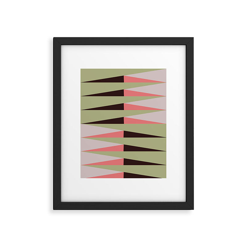 Geometric pattern rose and light green Framed Art Print Gallery Image 6