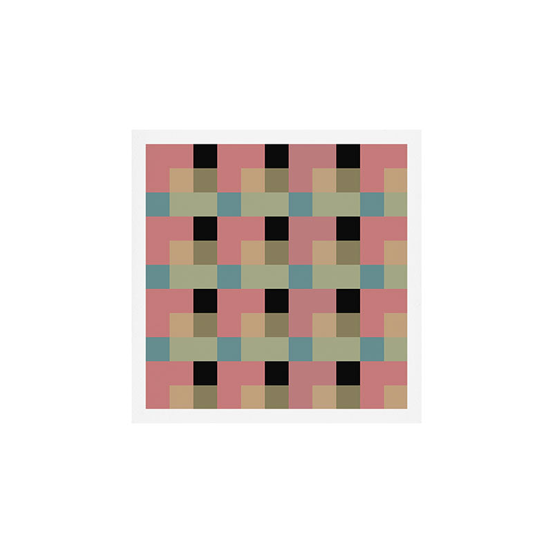 Geometric Trend in Pink Green and Black Art Print Gallery Image 1