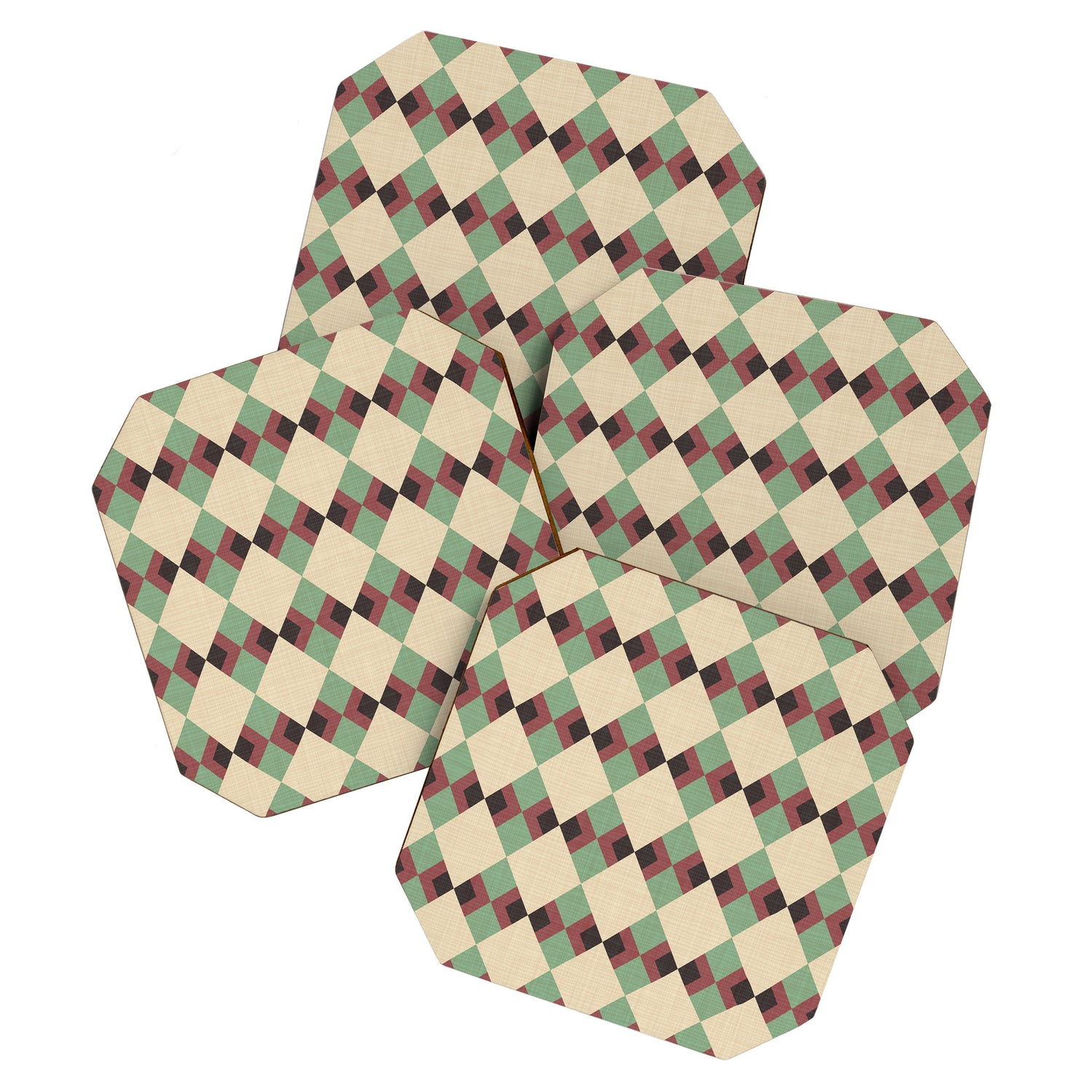 Geometric Trend Pistache and Cocoa Coaster Gallery Image 1