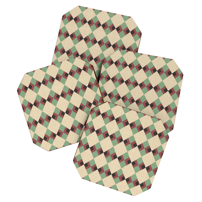 Geometric Trend Pistache and Cocoa Coaster Gallery Image 1