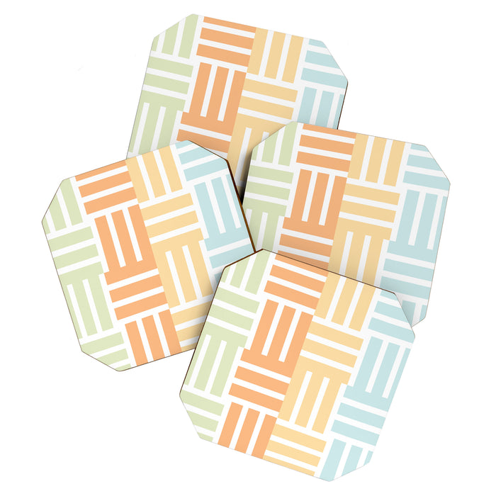 Grid on Pastels Coaster Gallery Image 1