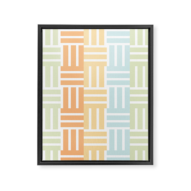 Grid on Pastels Framed Canvas Print Gallery Image 8