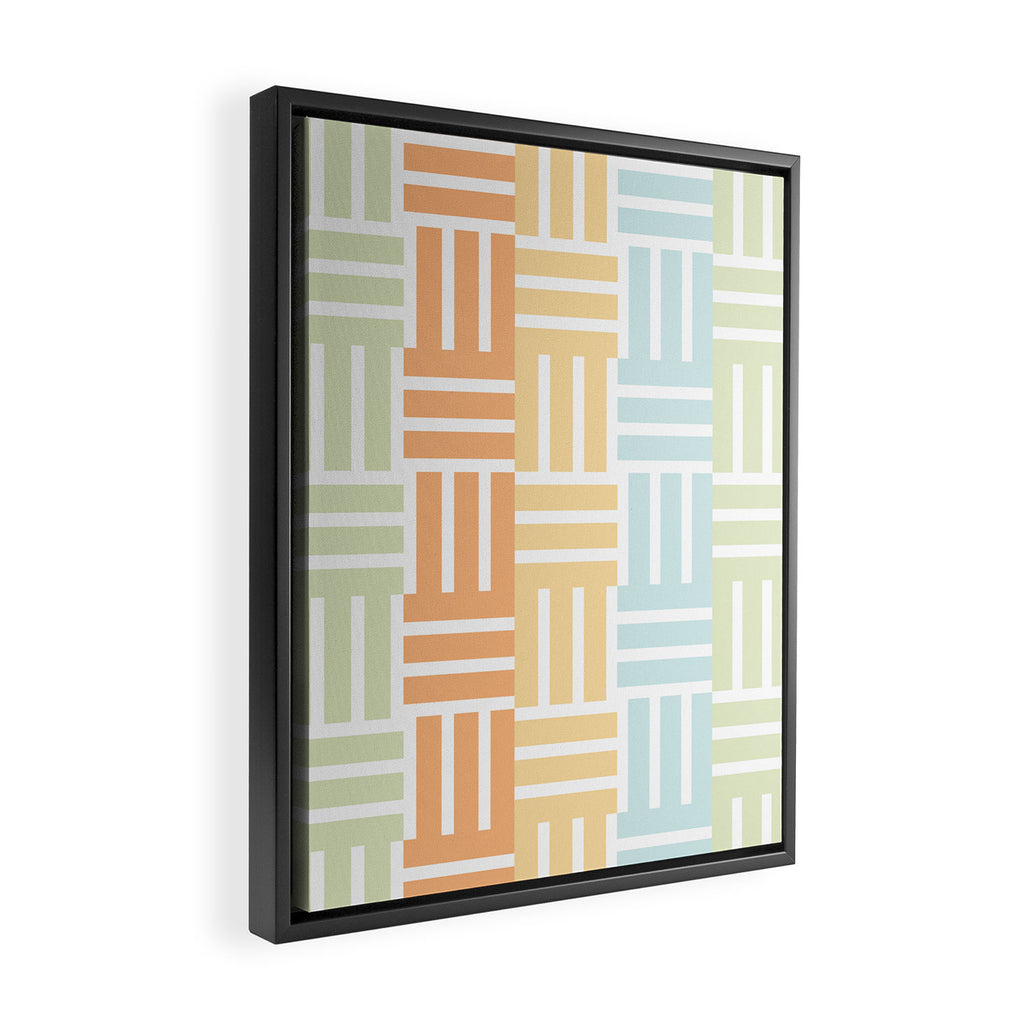Grid on Pastels Framed Canvas Print Gallery Image 2