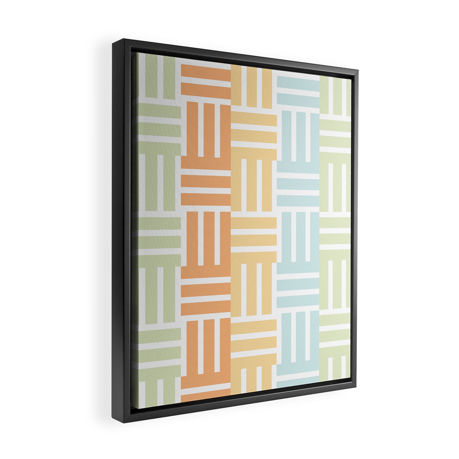 Grid on Pastels Framed Canvas Print Gallery Image 2