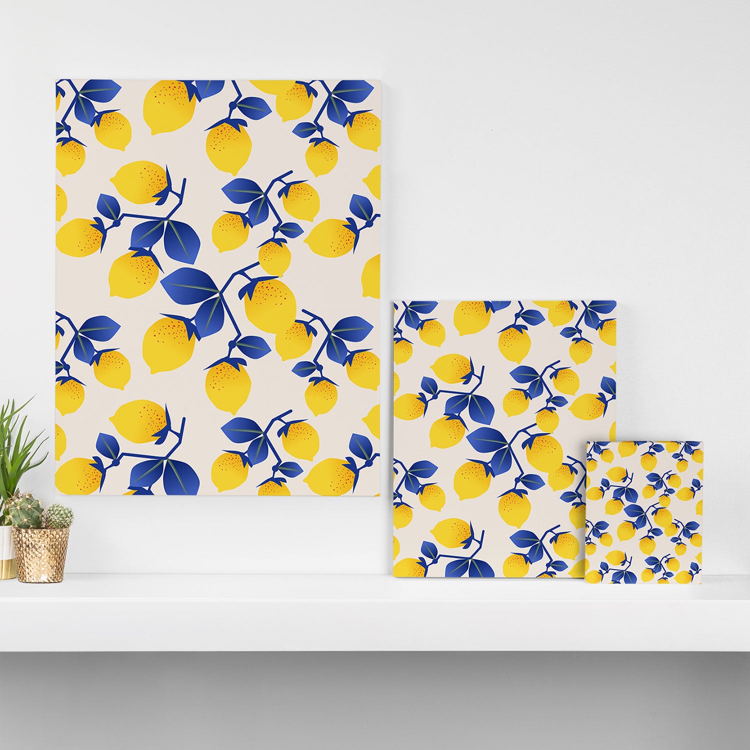 Lemons Blue Canvas Print Gallery Image 3