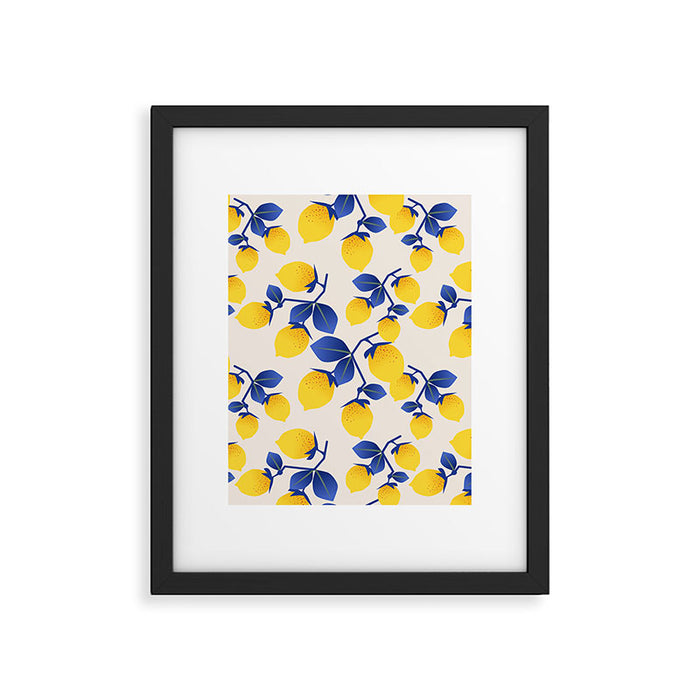 Lemons Blue Framed Art Print Gallery Image 1