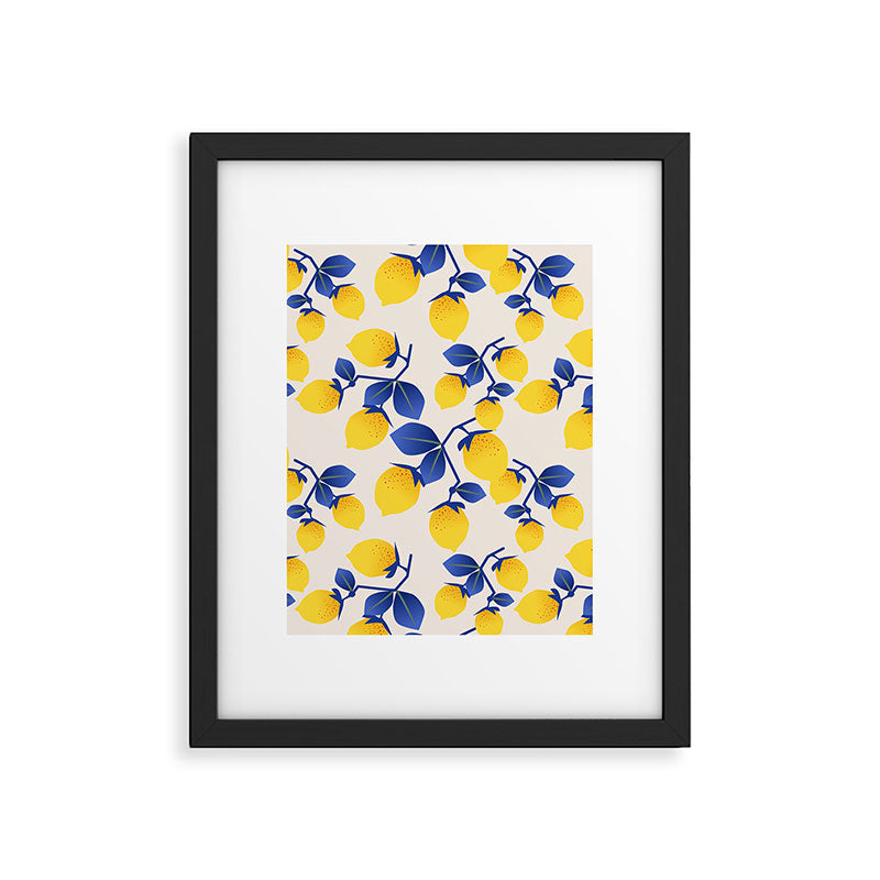Lemons Blue Framed Art Print Gallery Image 6