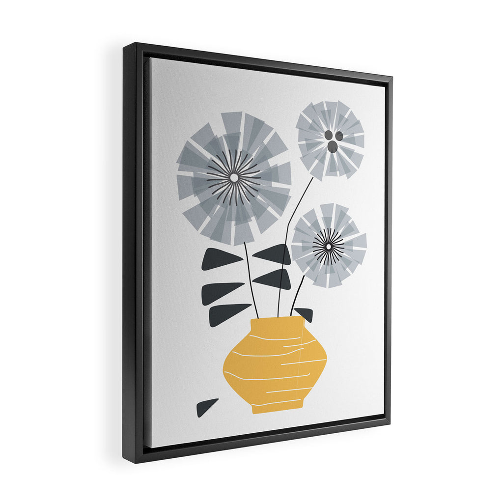 Midcentury Floral  Framed Canvas Print Gallery Image 2