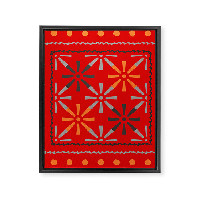 Nativo Red Framed Canvas Print Gallery Image 1