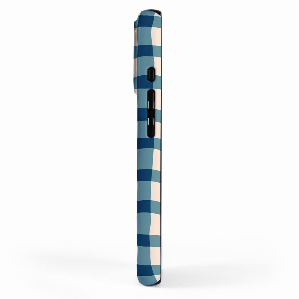 Organic Gingham Blue iPhone Case Gallery Image 2