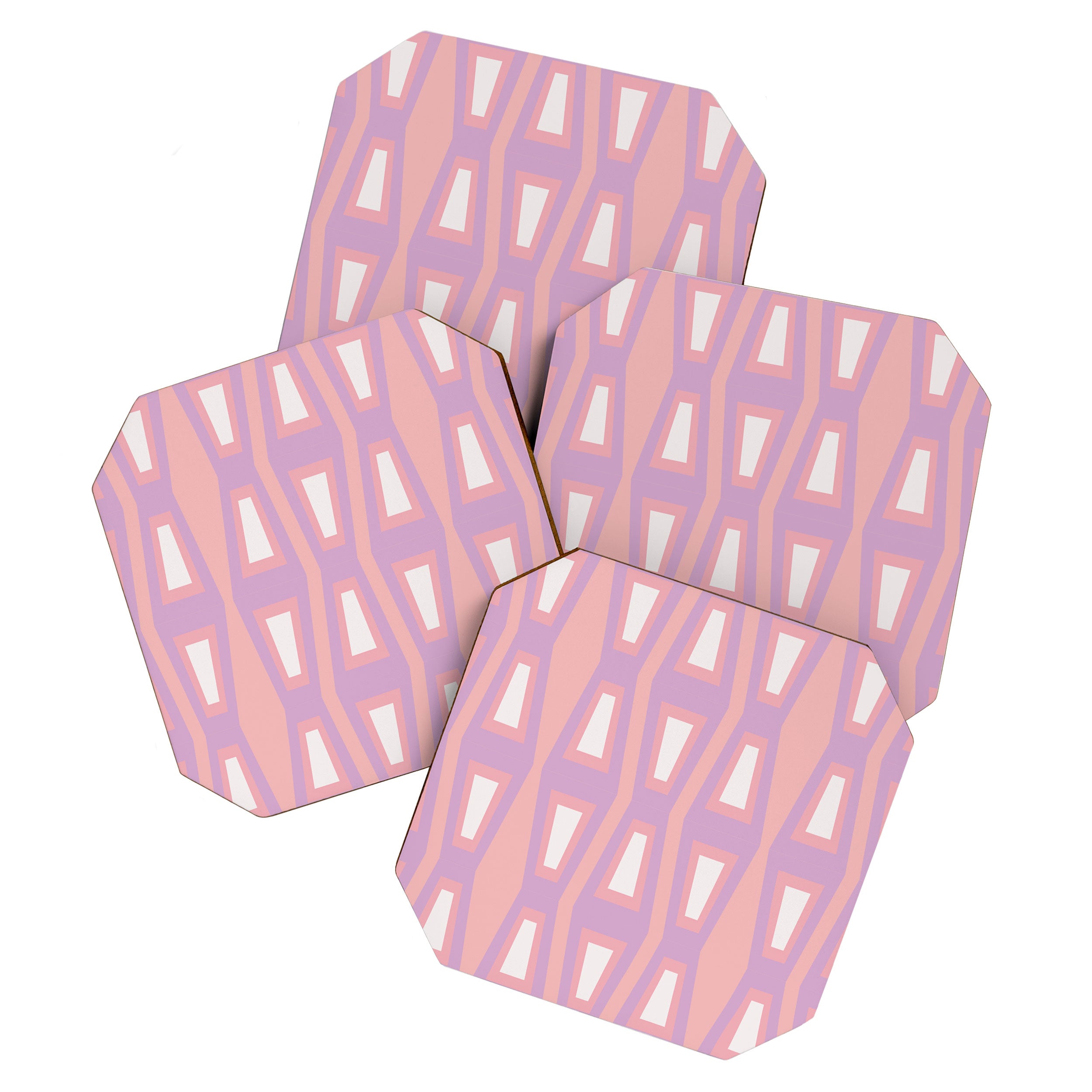 Pink Asymetrical Geometric Coaster Gallery Image 1