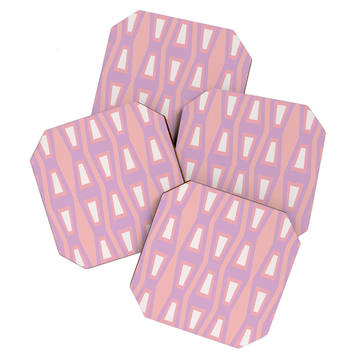 Pink Asymetrical Geometric Coaster Gallery Image 1