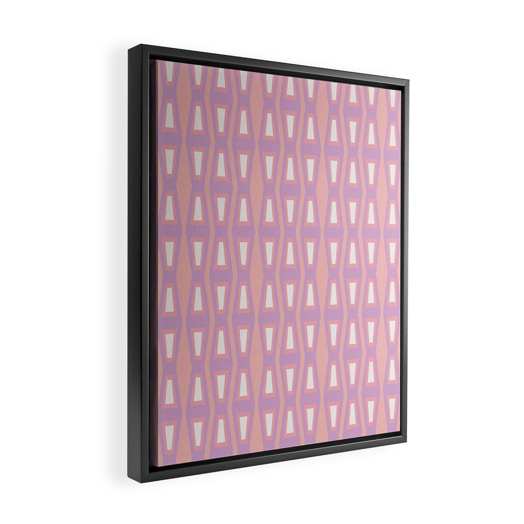 Pink Asymetrical Geometric Framed Canvas Print Gallery Image 2