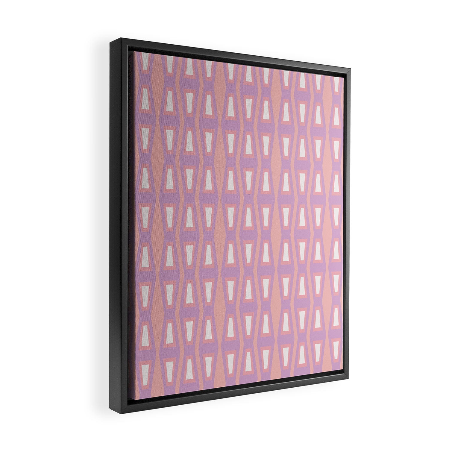 Pink Asymetrical Geometric Framed Canvas Print Gallery Image 2