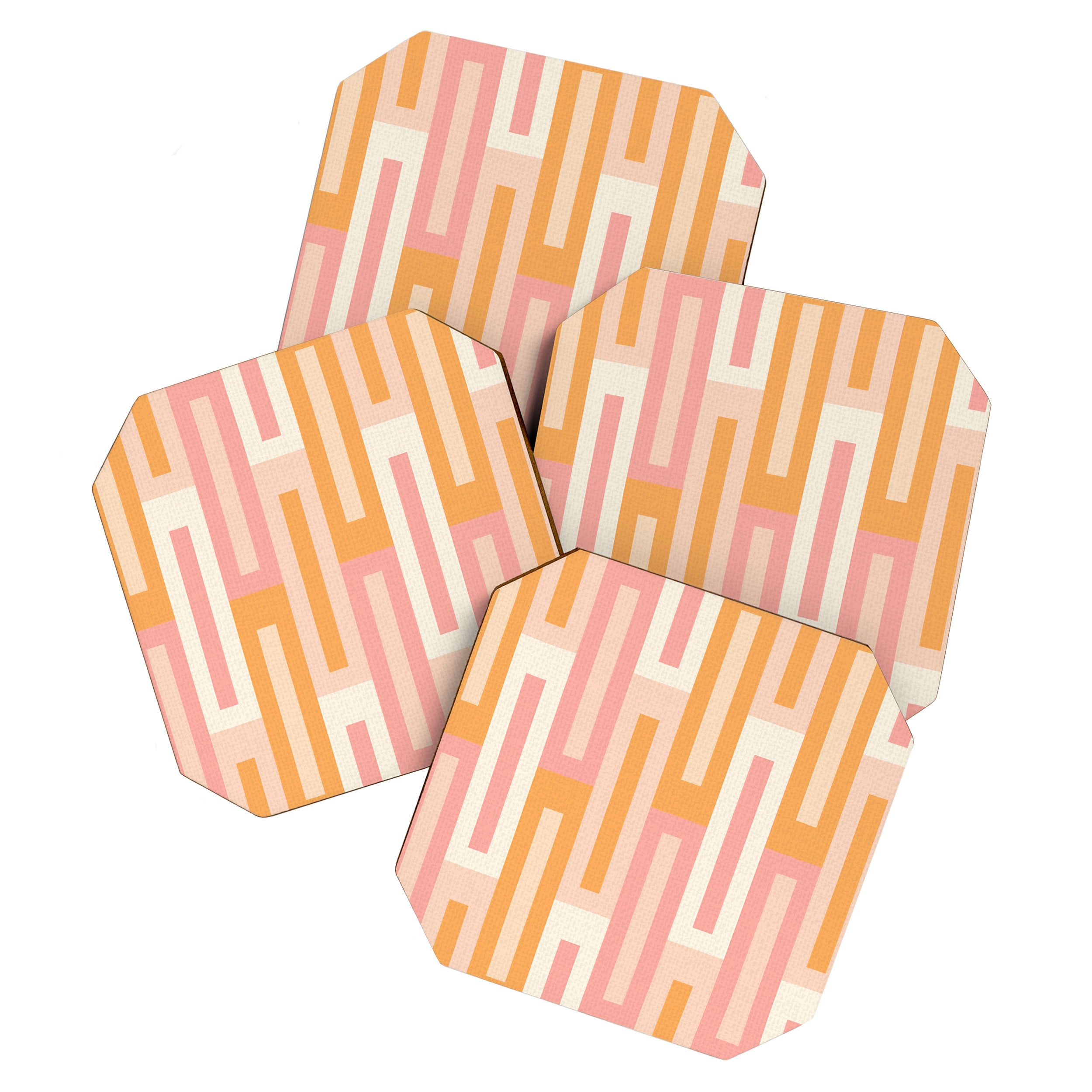 Rectangular Color Blocks In Soft Pastel Tones Coaster Gallery Image 1