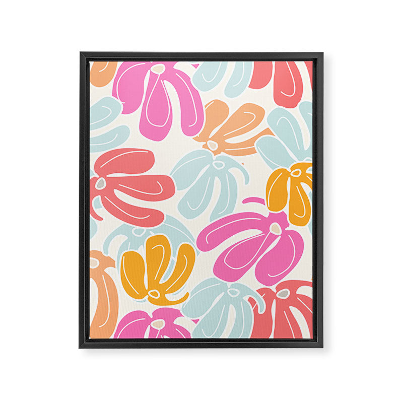 Retro Floral Spring Framed Canvas Print Gallery Image 8