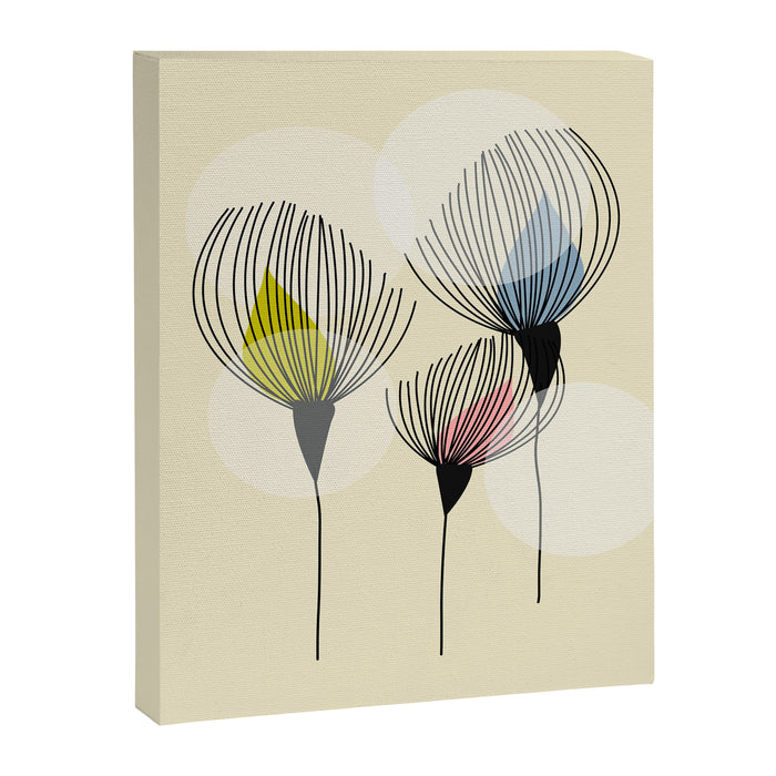 Retro Minimal Flowers Canvas Print Gallery Image 1