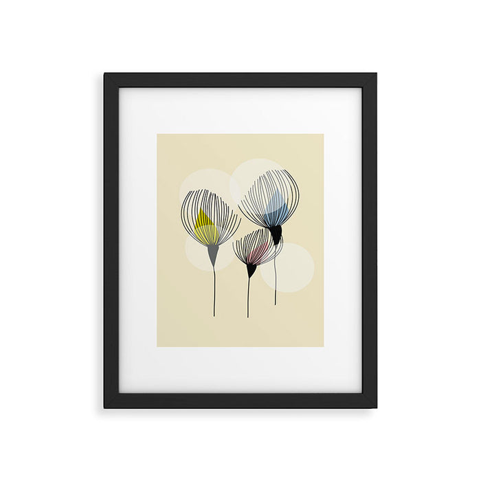 Retro Minimal Flowers Framed Art Print Gallery Image 1