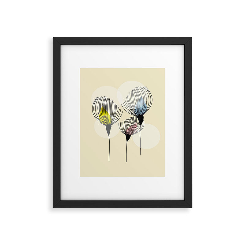 Retro Minimal Flowers Framed Art Print Gallery Image 5