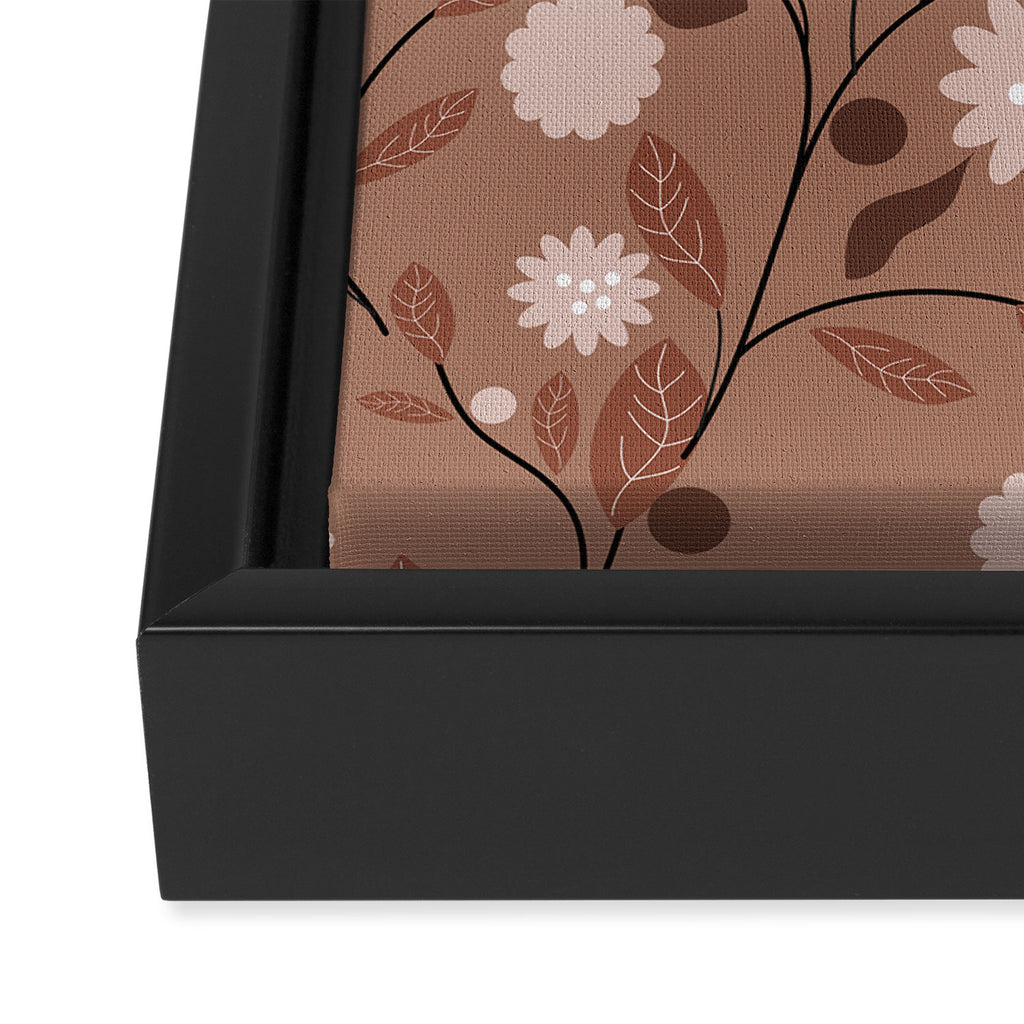 Romanic Floral in Mocha Mousse Framed Canvas Print Gallery Image 3