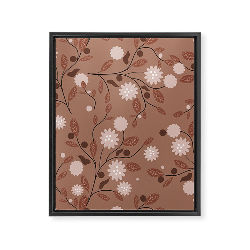Romanic Floral in Mocha Mousse Framed Canvas Print Gallery Image 8