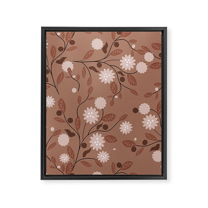 Romanic Floral in Mocha Mousse Framed Canvas Print Gallery Image 1