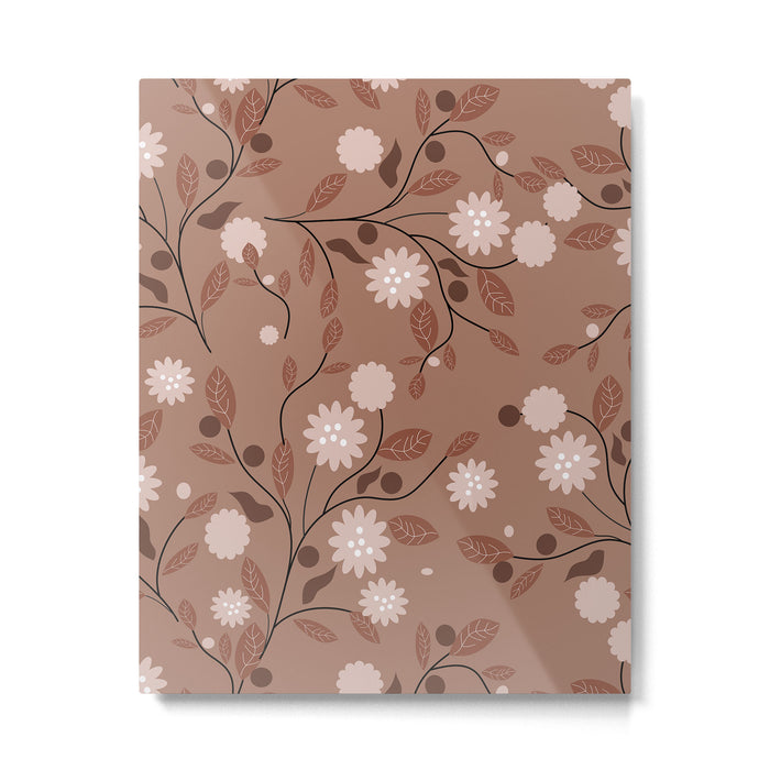 Romanic Floral in Mocha Mousse Metal Print Gallery Image 1