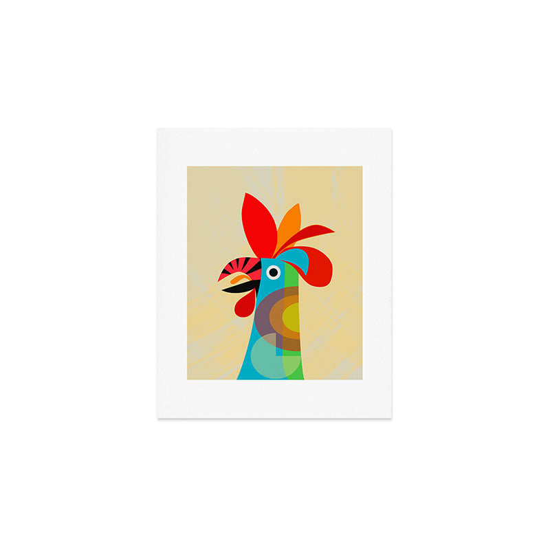 Rooster in bold colors Art Print Gallery Image 1