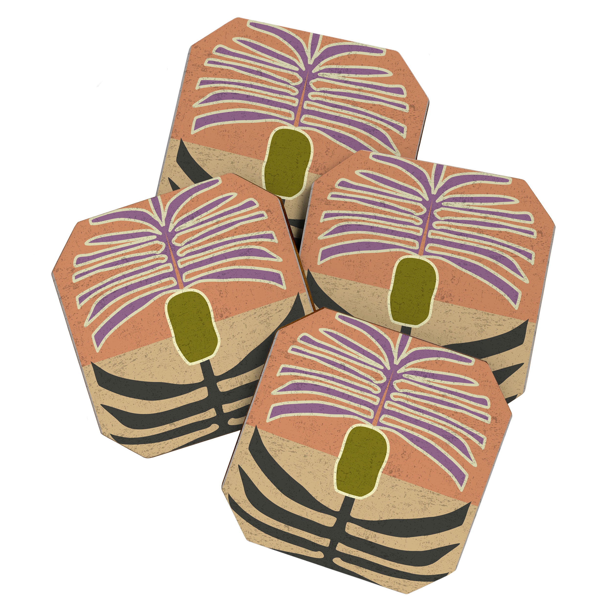 Stylized Palm Tree Coaster Gallery Image 1