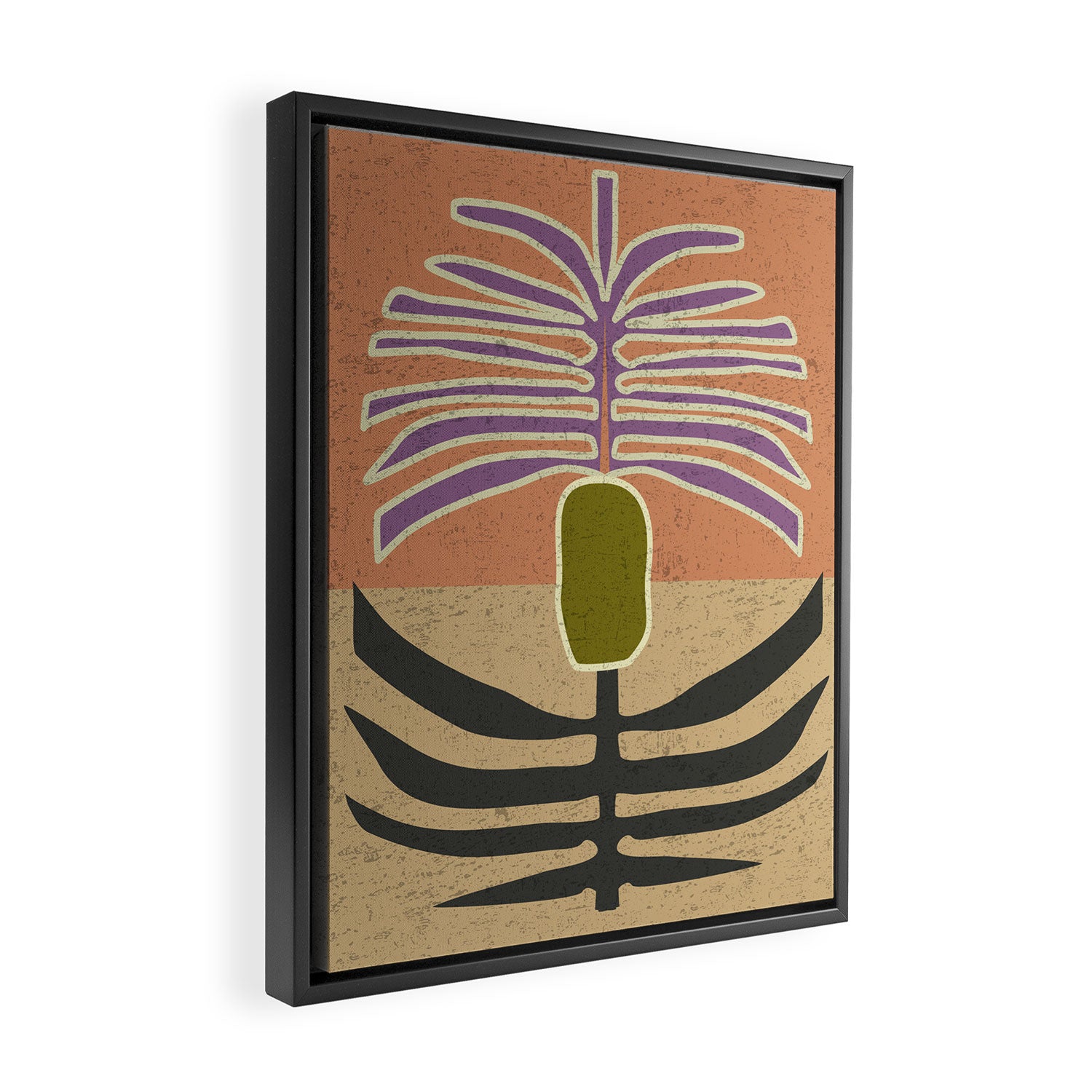 Stylized Palm Tree Framed Canvas Print Gallery Image 2