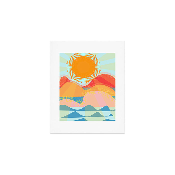Sunset On Hills and Sea  Art Print Gallery Image 1