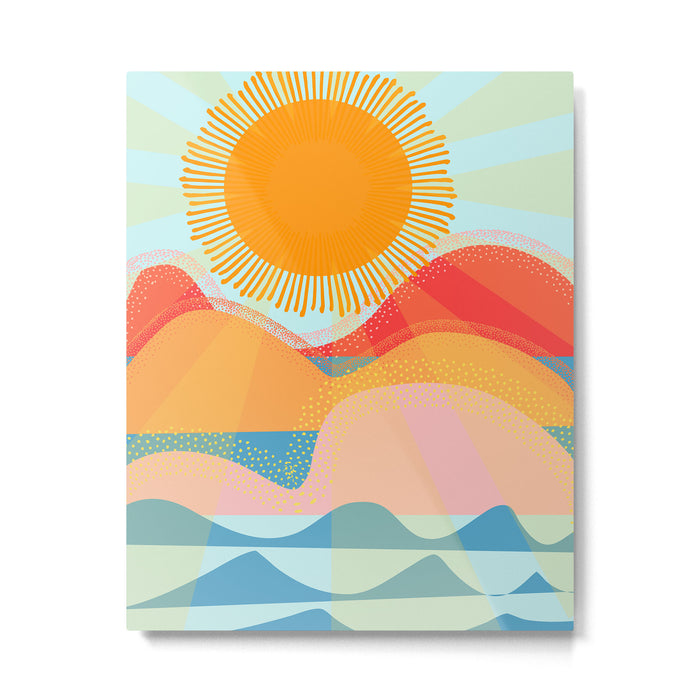 Sunset On Hills and Sea  Metal Print Gallery Image 1