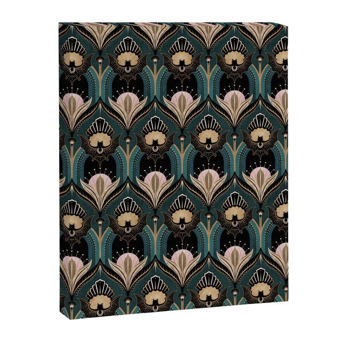Art Deco Bats Teal, Gold, Pink Canvas Print Gallery Image 1
