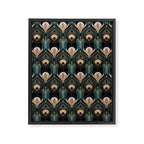 Art Deco Bats Teal, Gold, Pink Framed Canvas Print Gallery Image 8