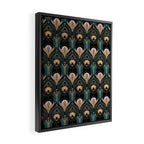 Art Deco Bats Teal, Gold, Pink Framed Canvas Print Gallery Image 2