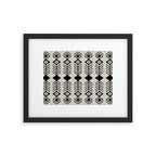 Black aztec lines and flowers on neutral Framed Art Print Gallery Image 6